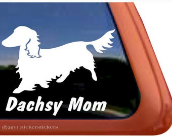 Dachsy Mom | DC338MOM | High Quality Adhesive Vinyl Window Decal Sticker