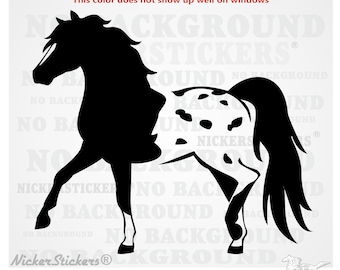 Benutzerdefinierte Appaloosa Miniaturpferd Aufkleber | Text hinzufügen, Größe und Farbe wählen | Hochwertiger selbstklebender Vinyl-Pferd-Fensteraufkleber