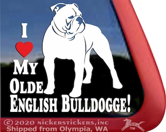 SELECT SIZE Bulldog Beware of Dog Sign Car Vinyl Sticker