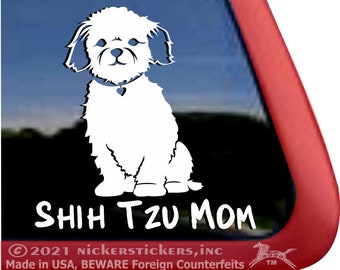 Shih Tzu Mom | DC1337MOM | High Quality Adhesive Vinyl Window Decal Sticker
