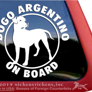 Dogo Argentino On Board | DC217OB | High Quality Adhesive Vinyl Window Decal Sticker