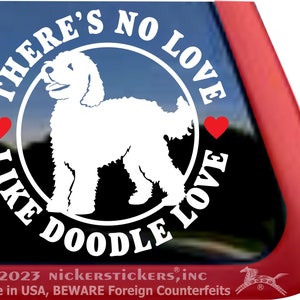 There's No Love Like Doodle Love High Quality Adhesive Vinyl Window Decal Sticker image 1