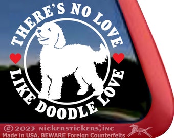 There's No Love Like Doodle Love | High Quality Adhesive Vinyl Window Decal Sticker