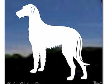 Custom Irish Wolfhound Decal |  Quality Adhesive Vinyl Window Decal Sticker