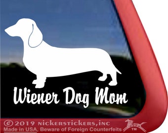 Wiener Dog Mom | DC266MOM | Hoge kwaliteit zelfklevende teckel hond vinyl raam sticker sticker