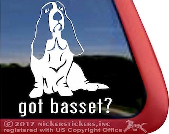 Tem Basset? | DC515GOT | Adesivo de vinil adesivo de alta qualidade para janela de cachorro