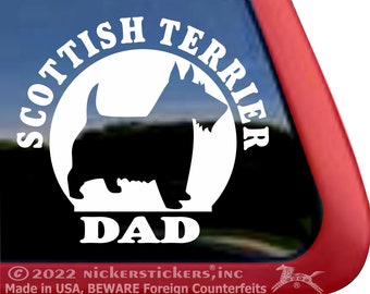 Scottish Terrier Dad | DC382DAD | NickerStickers® Quality Adhesive Vinyl Scottie Window Decal Sticker
