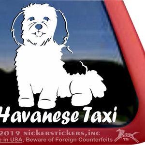 Havanese Taxi | DC301CAR | High Quality Adhesive Vinyl Window Decal Sticker