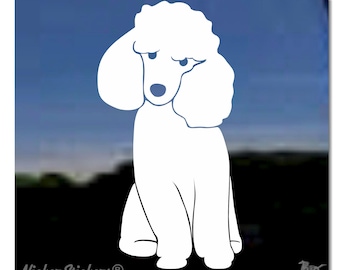 Benutzerdefinierte Pudel Aufkleber | Text hinzufügen, Größe und Farbe wählen | Qualität Adhäsiv Vinyl Spielzeug Miniatur Pudel Hund Fenster Aufkleber Aufkleber