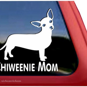Chiweenie Mom | DC264MOM | High Quality Adhesive Vinyl Chiweenie Window Decal Sticker
