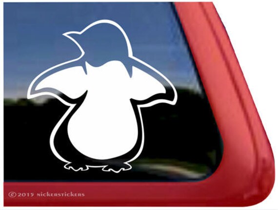 Penguin Boxer Cartoon Car Bumper Sticker Decal 4'' x 5'' 