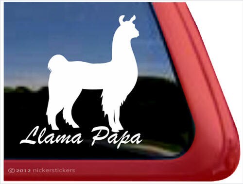 Llama Papa - Llama | DC480DAD | High Quality Adhesive Vinyl Window Decal Sticker - 5" tall x 4.5" wide