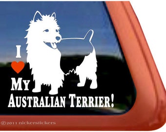 I Love My Australian Terrier! | DC683HEA | High Quality Adhesive Dog Vinyl Window Decal Sticker