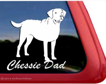 Chessie Dad | DC282DAD | High Quality Adhesive Vinyl Chesapeake Bay Retriever Window Decal Sticker