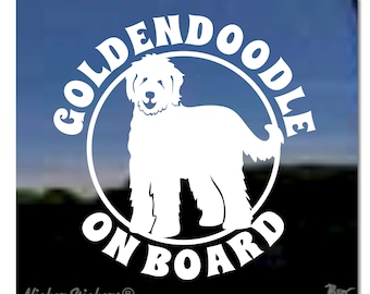 Goldendoodle ombord | NickerStickers® självhäftande vinyldekal av hög kvalitet