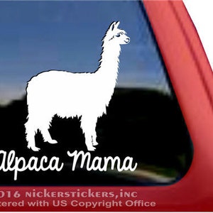 Alpaca Mama - Suri Alpaca | DC1015MOM | High Quality Adhesive Vinyl Window Decal Sticker