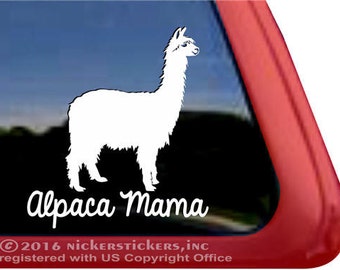 Alpaca Mama - Suri Alpaca | DC1015MOM | High Quality Adhesive Vinyl Window Decal Sticker