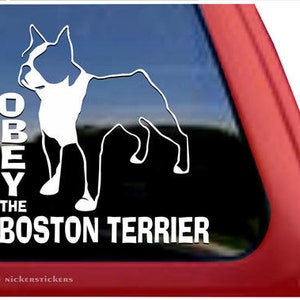 Obey The Boston Terrier | NickerStickers® Adhesive Vinyl Window Decal Sticker