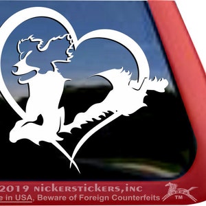 Cute Jumping Heart Springer Spaniel Decal | DC1292HRT | High Quality Adhesive Vinyl Window Decal Sticker