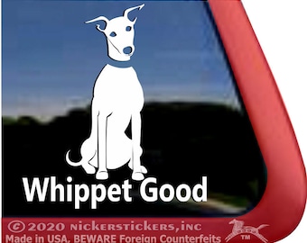 Whippet Good | DC783SP2 | High Quality Adhesive Vinyl Whippet Dog Window Decal Sticker