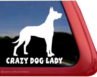Crazy Dog Lady | DC349CDL | NickerStickers® Quality Adhesive Vinyl Window Decal Sticker