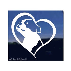 Custom Boston Terrier Love Decal | Choose Size, Color, Add Text | High Quality Adhesive Vinyl Window Decal Sticker