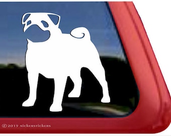 Cute Pug Decal | DC372PL | High Quality Adhesive Vinyl Window Decal Sticker