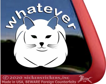 Whatever Kitty | DC1344SP1 | High Quality Adhesive Cat Vinyl Window Decal Sticker