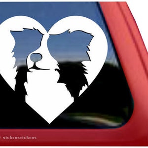 Border Collie Love | DC857HRT | High Quality Adhesive Vinyl Border Collie Window Decal Sticker