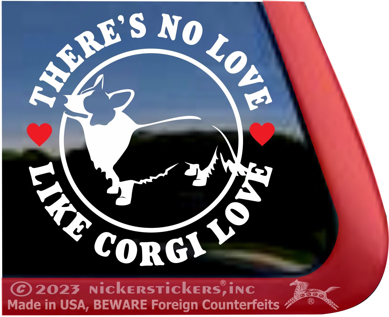 There's No Love Like Corgi Love | High Quality Adhesive Vinyl Cardigan Welsh Corgi Window Decal Sticker