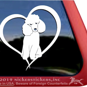 Cute Poodle Heart Decal | DC954HRT | High Quality Adhesive Vinyl Window Decal Sticker
