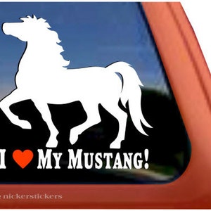 I Love My Mustang | DC450HEA | High Quality Adhesive Vinyl Mustang Horse Window Decal Sticker