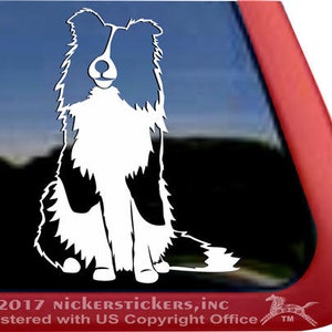 Sitting Sheltie Decal | DC1154PL | High Quality Adhesive Vinyl Shetland Sheepdog Window Decal Sticker