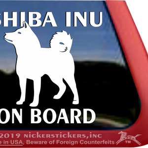 Shiba Inu On Board | DC643OB | High Quality Adhesive Vinyl Window Decal Sticker