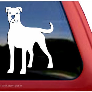 Mooie witte boxer sticker | DC185PL | Hoge kwaliteit zelfklevende vinyl raamsticker