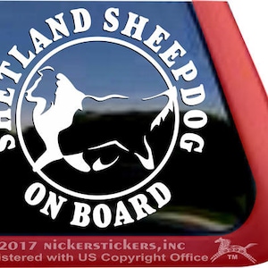 Shetland Sheepdog On Board | DC383OB | High Quality Adhesive Vinyl Window Decal Sticker