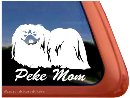 Peke Mom | DC864MOM | High Quality Adhesive Vinyl Pekingese Window Decal Sticker