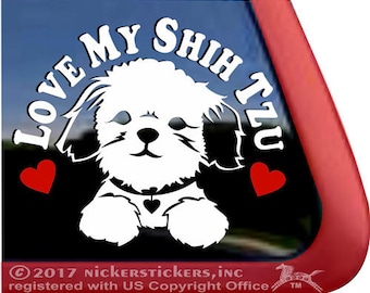 Love My Shih Tzu | DC1148HEA | High Quality Adhesive Vinyl Window Decal Sticker