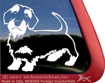 Wirehaired Dachshund | DC1396PL | High Quality  Adhesive Vinyl Window Decal Sticker