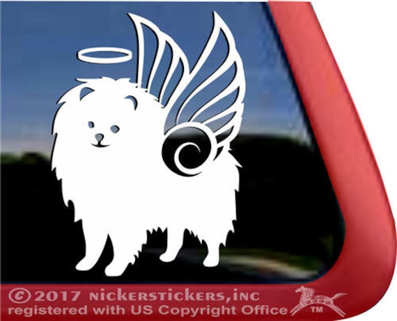 DC1117PL High Quality Adhesive Vinyl Window Decal Sticker Cute Pomeranian Memorial Decal