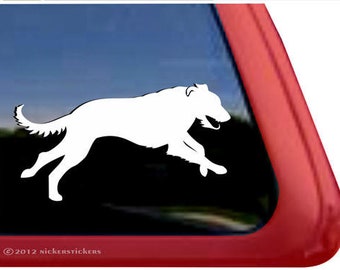 Running Irish Wolfhound Decal | DC646PL | High Quality Adhesive Vinyl Window Decal Sticker