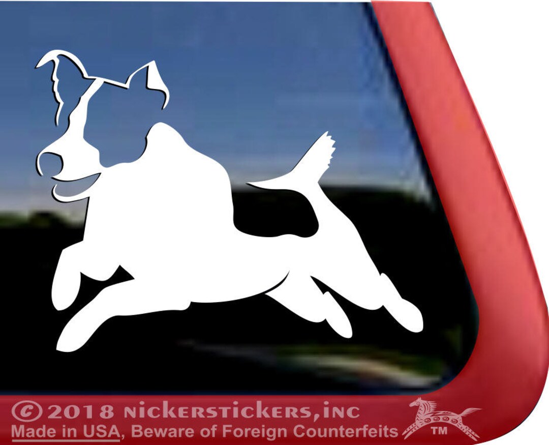 Jumping Jack Russell Decal DC1237PL High Quality Adhesive Vinyl Window Decal Sticker Etsy