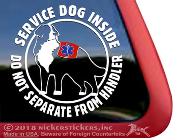 Service Dog Inside, Do Not Separate From Handler - Bernese Mountain Dog | DC315SV-DH | High Quality Adhesive Vinyl Window Decal Sticker