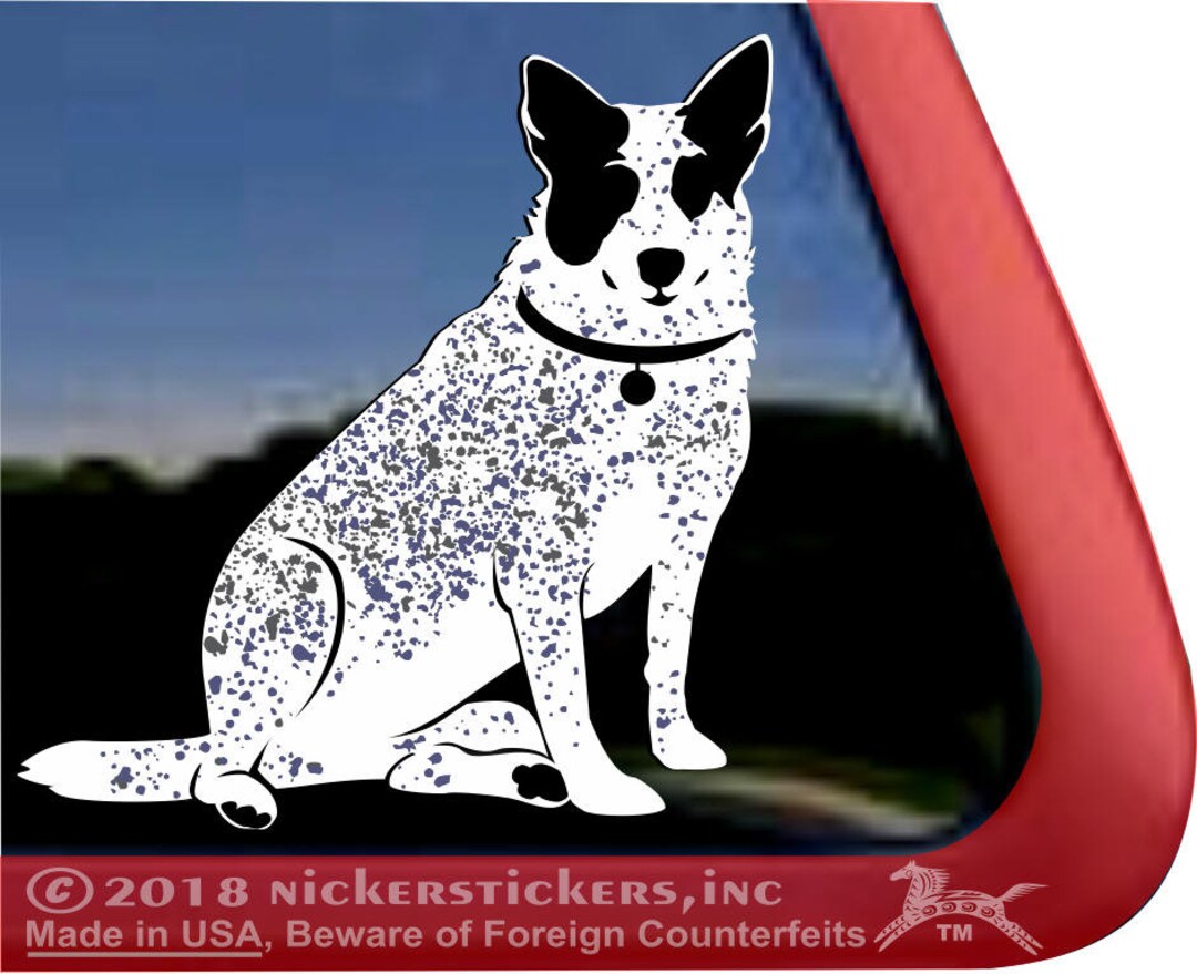 Blue Heeler NickerStickers Window Decal - Sitting Australian Cattle Dog Vinyl Sticker, 5" Tall, Outdoor Rated, Made In USA - View #12