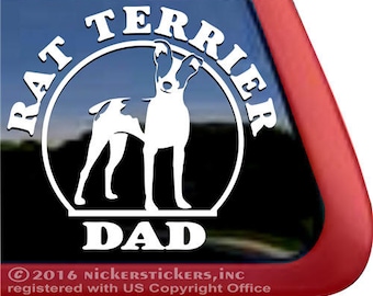 Pai de Rat Terrier | DC1019DAD | Adesivo de Vinil de Alta Qualidade NickerStickers® com Desenho de Rat Terrier para Janela