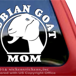 Nubian Goat Mom | DC1013MOM | High Quality Adhesive Vinyl Nubian Goat Window Decal Sticker