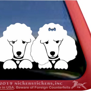 Cute Poodle Pair Decal | DC1284PL | High Quality Adhesive Vinyl Window Decal Sticker