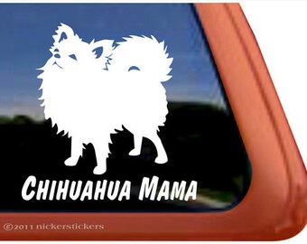 Chihuahua Mama | DC333MOM | NickerStickers® Quality Adhesive Vinyl Window Decal Sticker