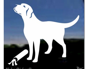 Aangepaste sticker labrador retriever | Kies speelgoed, grootte en tekst toevoegen | Hoogwaardige zelfklevende vinyl raamstickers: