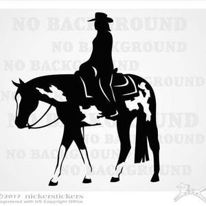 American Paint Western Pleasure Horse Decal | 12" tall x 10" wide | DC890PL | High Quality Adhesive Vinyl Horse Trailer Decal Sticker
